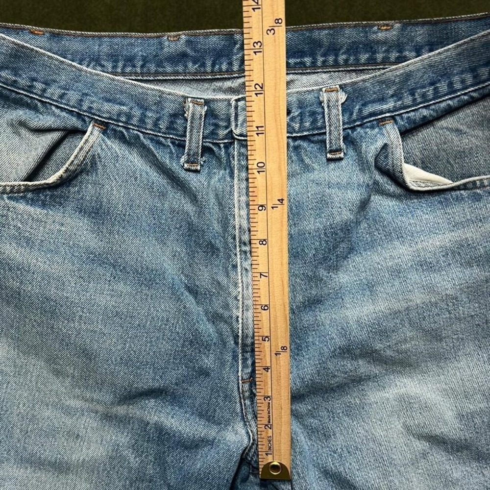 1970s Vintage Sears Thumbs Up Regular Fit Flare Denim Jeans - 38x27 - Picture 5 of 8